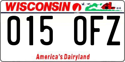 WI license plate 015OFZ