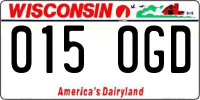 WI license plate 015OGD