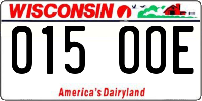 WI license plate 015OOE