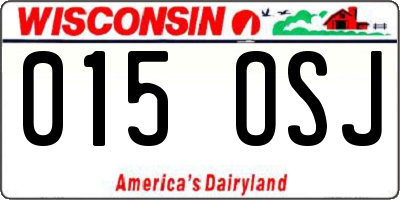 WI license plate 015OSJ