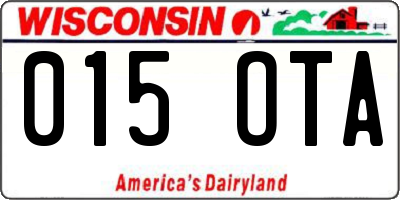 WI license plate 015OTA