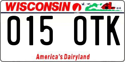 WI license plate 015OTK
