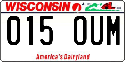 WI license plate 015OUM