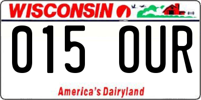 WI license plate 015OUR