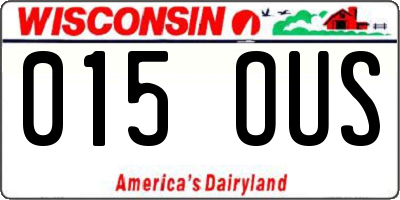 WI license plate 015OUS