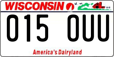 WI license plate 015OUU