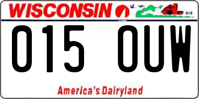 WI license plate 015OUW