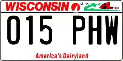 WI license plate 015PHW