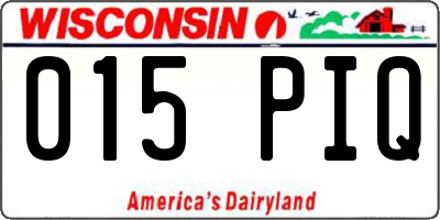 WI license plate 015PIQ