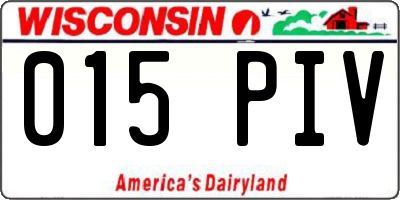 WI license plate 015PIV