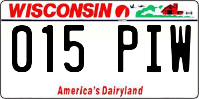 WI license plate 015PIW