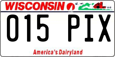 WI license plate 015PIX