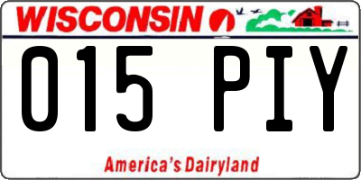 WI license plate 015PIY