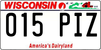 WI license plate 015PIZ