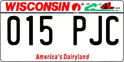 WI license plate 015PJC