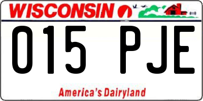WI license plate 015PJE