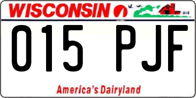 WI license plate 015PJF