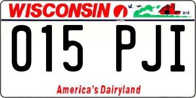 WI license plate 015PJI
