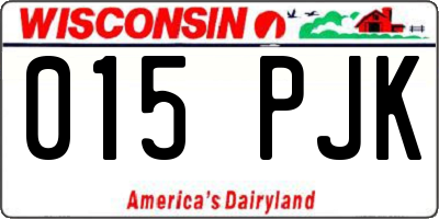 WI license plate 015PJK