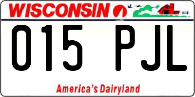 WI license plate 015PJL