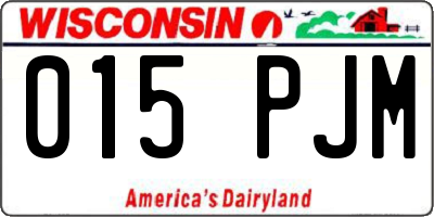 WI license plate 015PJM
