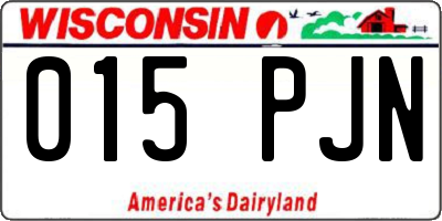 WI license plate 015PJN