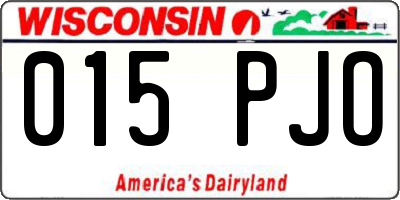 WI license plate 015PJO