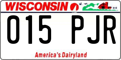WI license plate 015PJR