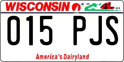 WI license plate 015PJS