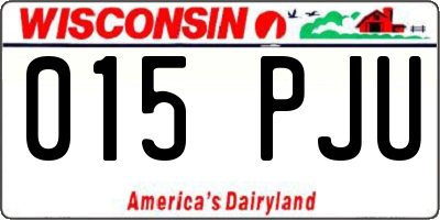 WI license plate 015PJU