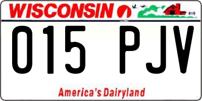 WI license plate 015PJV