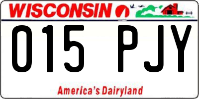 WI license plate 015PJY
