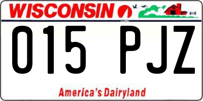 WI license plate 015PJZ