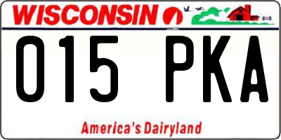 WI license plate 015PKA
