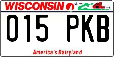 WI license plate 015PKB