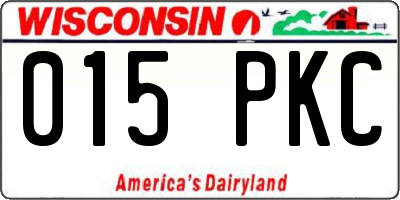 WI license plate 015PKC