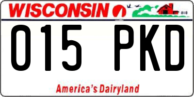 WI license plate 015PKD