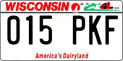 WI license plate 015PKF