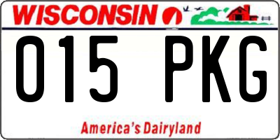 WI license plate 015PKG
