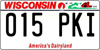 WI license plate 015PKI