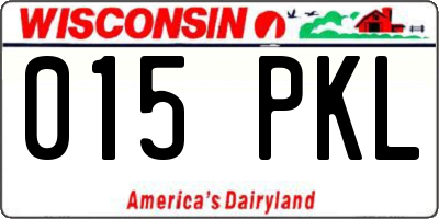 WI license plate 015PKL