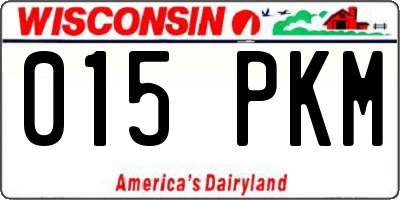 WI license plate 015PKM