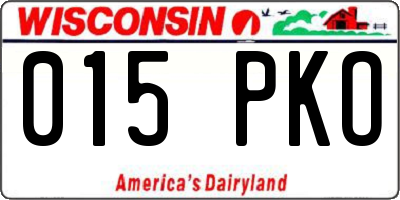 WI license plate 015PKO