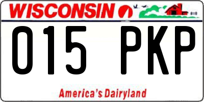 WI license plate 015PKP