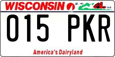 WI license plate 015PKR
