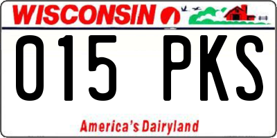 WI license plate 015PKS