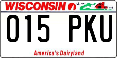 WI license plate 015PKU