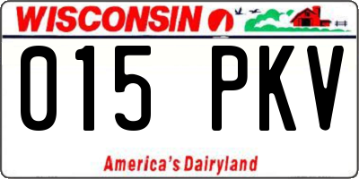 WI license plate 015PKV