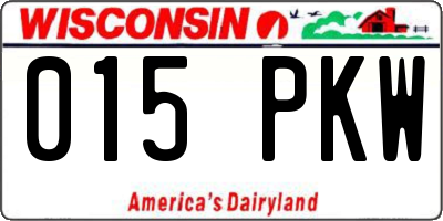 WI license plate 015PKW