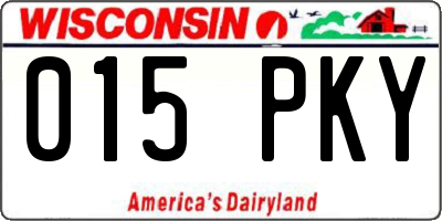 WI license plate 015PKY